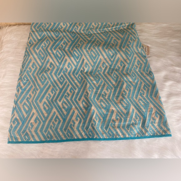 NWT Chelsea & Violet Dress sz L Beige Blue Shift Textured Keyhole Ikat Lined - Picture 6 of 10